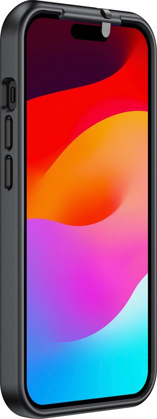 Valenta x Spy-Fy - Coque iPhone 15 Pro avec caches d'appareil photo à l'avant et à l'arrière | Protège votre vie privée et vos Caméras | Valenta Étui de confidentialité Smokey Zwart