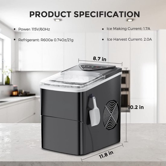Ijsblokjesmachine - Ijsmachine - Ijsblokjes Machine - Ijsblokjesmaker - Ijsmachine - Ijsmachines van EINSTEIN — afbeelding 2