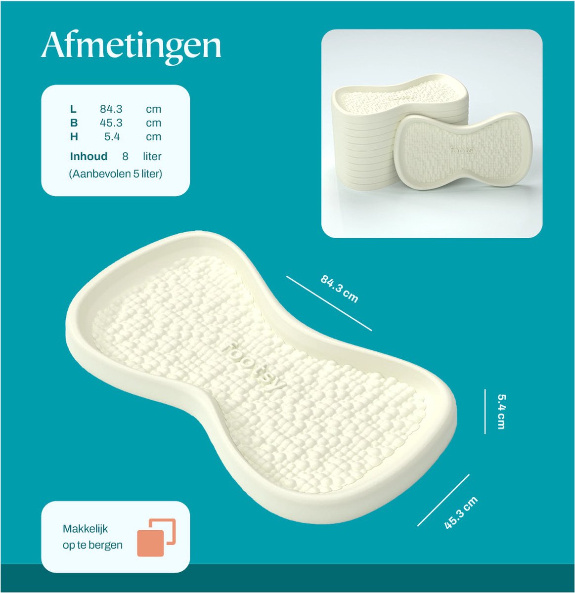 Footsy Hondenzwembad - Hondenzwembad - Hondenbad - Verkoelend Hondenzwembad - 2-in-1 Honden Zwembad én Voetenbad met Antislip MassageFoam - Ivory - Samen Genieten! thumbnail 8