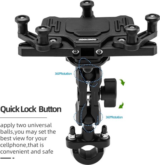 ROCKBROS Telefoonhouder Fiets - Telefoonhouder Fiets Waterdicht Fietshouder Voor Smartphones Stuurtas Fiets Waterdicht 223405