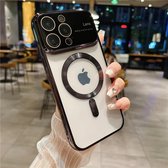 Luxe Beplating Hoesje - Camera Protector met groot raam - Compatibel met MagSafe Magnetisch Houders Geschikt voor: Apple iPhone 14 Pro - zwart
