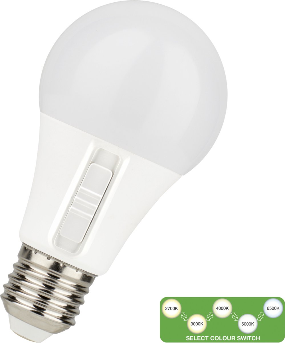 Bailey LED lamp 8.5W 806lm Instelbare lichtkleur Mat Dimbaar | E27 | Warm Wit tot Daglicht | 8.5 watt | 15.000 Branduren
