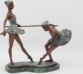 brons beeld - 2 Ballerina's - bronzartes - 31 cm hoog