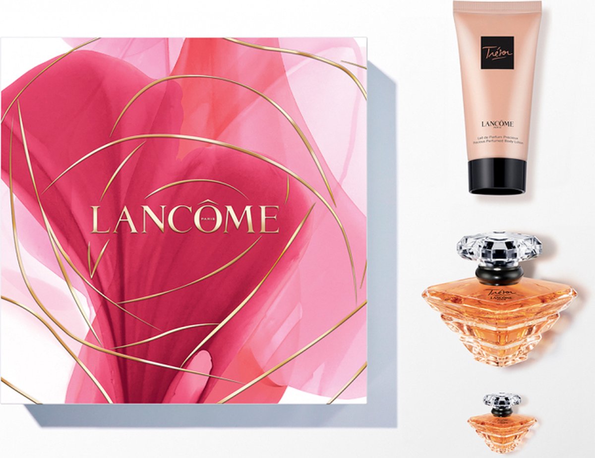 Goedkoopste Lancôme Trésor Giftset - 30 ml eau de parfum spray 7,5 ml eau de parfum tasspray 50 ml bodylotion - cadeauset voor dames