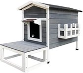 Kattenhuis Voor Buiten - Kattenhuis Buiten - Kattenhok - Kattenvilla - Kattenhuisje Hout