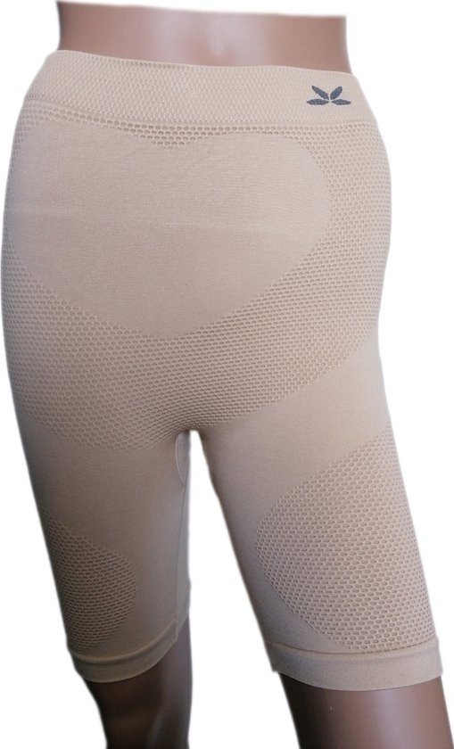Dames - Ondergoed - Correctie broek - Short - Highwaist - Shapewear - Merk Uomo - Kleur Beige - Maat XL/XXL