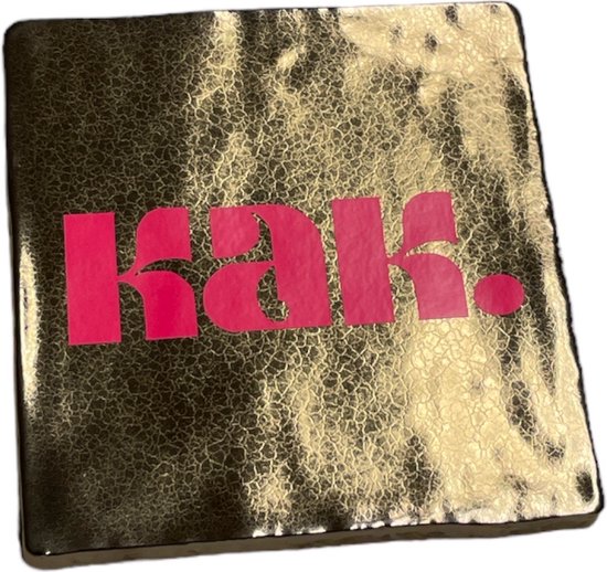 Hippe tegeltje met tekst: KAK. | Goud met neon roze | Gepersonaliseerde cadeau | Hippe Spreuktegel | Nieuwe woning cadeau | Housewarming cadeau | Tegeltjes met tekst