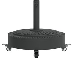 vidaXL - Parasolvoet - met - wielen - voor - stok - van - Ø38 - / - 48 - mm - 27 - kg - rond