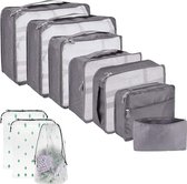 SHOP YOLO-koffer organizer set-Packing Cubes -10 stuks-paktassen-set van 10 stuks-kledingtassen voor koffer-geschikt voor bagage- familiereizen-grijs
