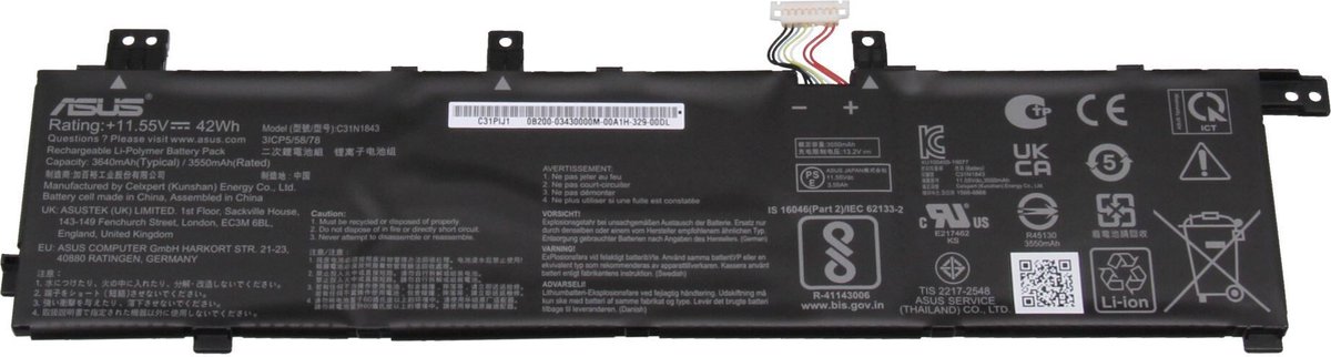 Image of Asus 0B200-03430000 Batterij - 42Wh