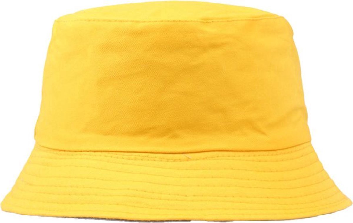 Finnacle - Buckethat voor Festivalgangers - Festivalhoedje Geel Vissershoedje voor Volwassenen - Zonhoedje met Emmerhoed design