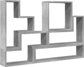 vidaXL - Wandschap - 96x12x64 - cm - bewerkt - hout - betongrijs
