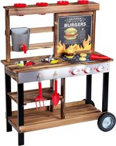 Buitenkeuken Speelgoed - Modderkeuken met Wielen - Mud Kitchen - Kinderspeelgoed 2 Jaar voor Jongens en Meisjes - Speelkeuken met BBQ