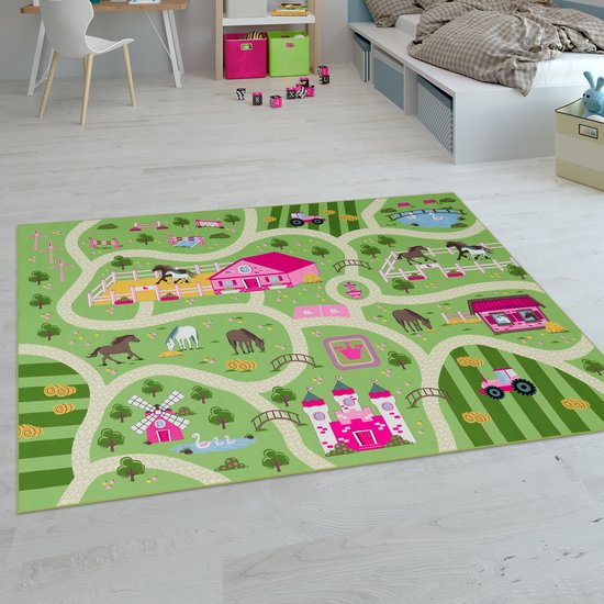 Paco Home Kindertapijt Laagpolige Vloerkleden Voor Kinderkamer Speelkleed Meerkleurig 200x290 cm