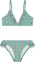 Shiwi Bikini set BLAKE FIXED TRIANGLE SET RUFFLE - tropic green tile - 158/164