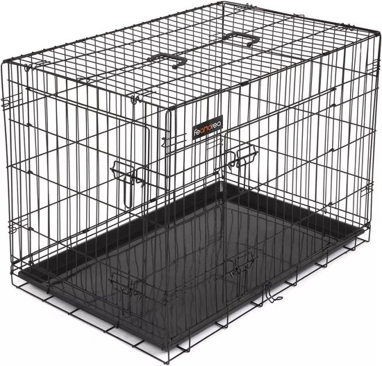 In And OutdoorMatch Hondenbench XXL Cecil - Bench voor honden - Opvouwbaar - Zwart - 58x91x64cm