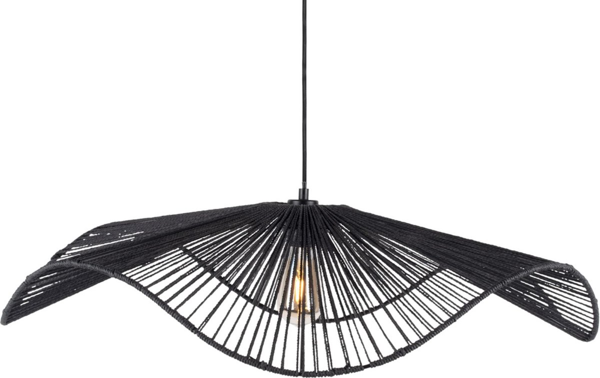 Bol.com Leitmotiv Hanglamp Sombra Large - Zwart - 80x80x19cm - Modern - Hanglampen Eetkamer, Slaapkamer, Woonkamer aanbieding