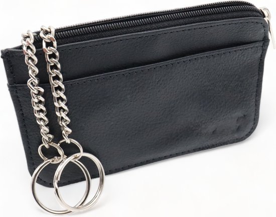 flintronic Sleutelhanger, sleuteletui met winkelwagenopener, sleutelorganizer, leren etui voor 1-7 sleutels, uniseks, slimme sleutelhouder