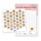 Zwangerschap aftelkalender A4 | roze | incl. stickers | Thuismusje
