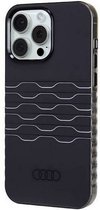 Audi IML Grille Pattern Back Case (MagSafe Compatible) - Geschikt voor Apple iPhone 15 Pro Max (6.7") - Zwart
