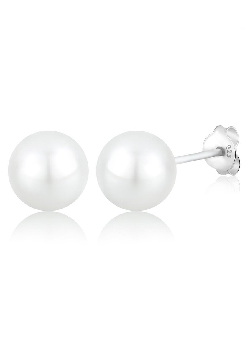 Elli - Oorbellen - Dames Elegant met Schelp Kern Kralen 925 Sterling Zilver - Dames