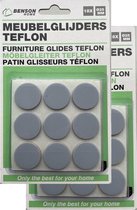 Benson Furniture Felt - 2x - 18 pièces - pieds de chaise - plastique - gris - protecteurs de meubles