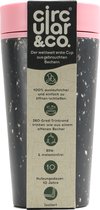 Circular&Co. herbruikbare to go koffiebeker (rCUP) zwart/roze 12oz/340ml
