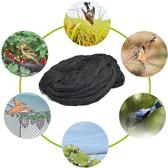 TTL Garden 10 x 10 m Pond Net Bird Protection Net Black 30 g/m² - 12 x 12 mm Fine Mesh Strong HDPE Pool Net Fruit Tree Net Bird Protection Net Tear-Resistant
