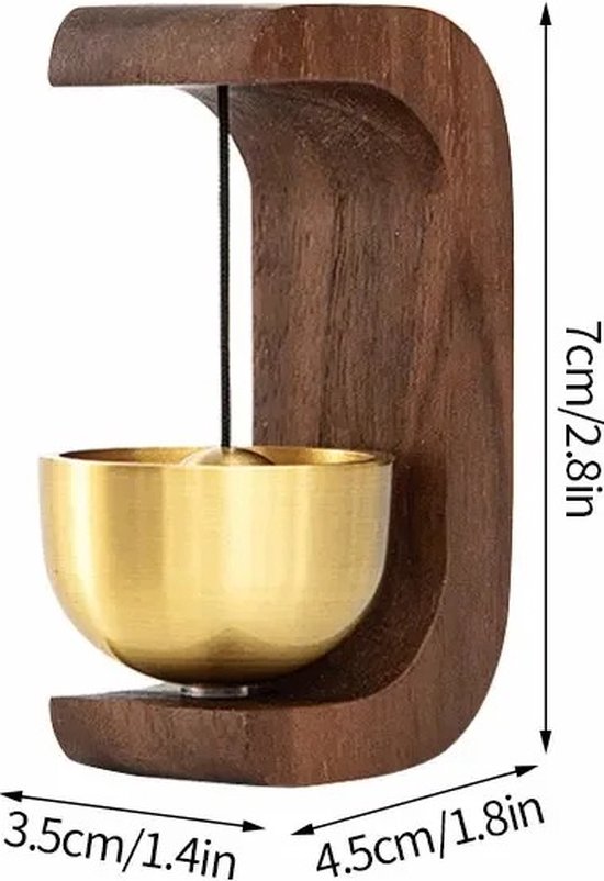 WiseGoods Premium Vintage Deurbel - Deurbellen - Deurbeslag - Retro Woonaccessoires - Houten Accessoires - Decoratie - Bel - Bruin