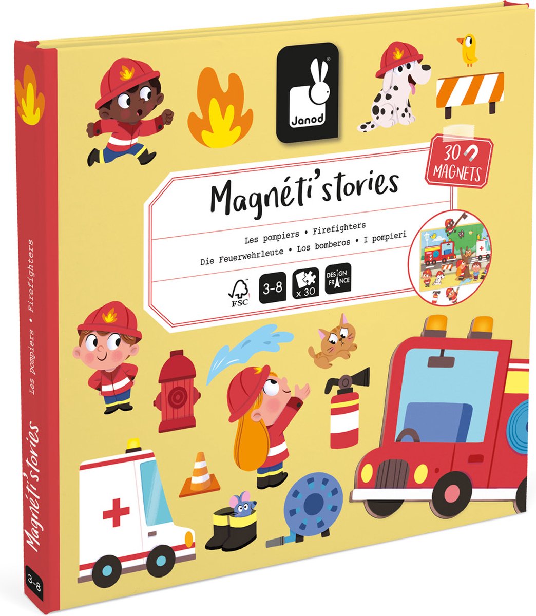 Janod - Magneti Stories Brandweer – Educatieve Magneetset Met 30 Magneten – Magneetboek - Fantasierijk Speelgoed - Geschikt Voor Kinderen Vanaf 3 Jaar op Prijzenvolger.com