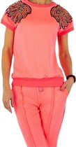 Dilena fashion Set 2 delig broek en shirts glamour summer koraal/roze