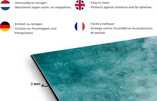 Spatscherm keuken 90x60 cm - Kookplaat achterwand Strand - Zee - Golven - Muurbeschermer - Spatwand fornuis - Hoogwaardig aluminium