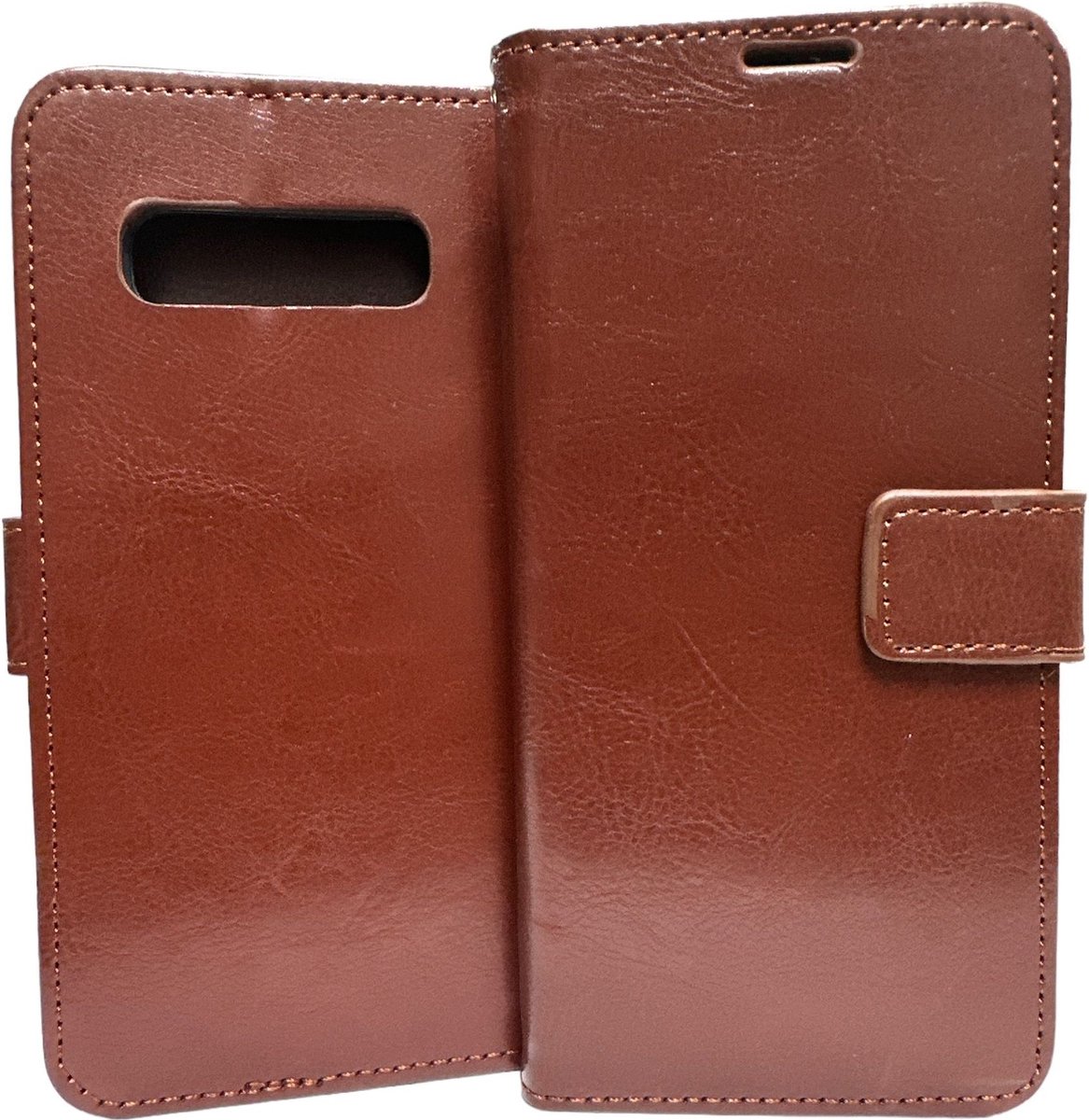 Bookcase Geschikt voor: Samsung Galaxy S10E - Bruin - portemonnee hoesje