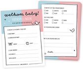Babyshower invulkaarten blauw en roze | 20 stuks | baby voorspellingskaarten | jongen of meisje | Thuismusje