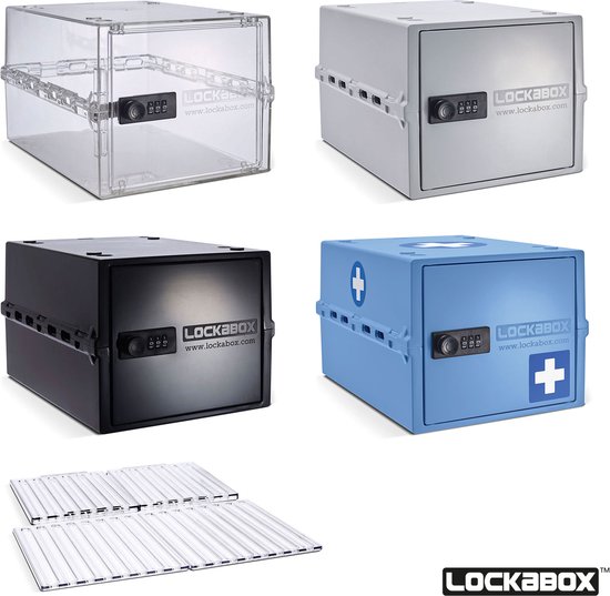 Lockabox One™ Afsluitbare Medicijnkast - Opbergbox met Cijferslot - Kristal - Lockabox