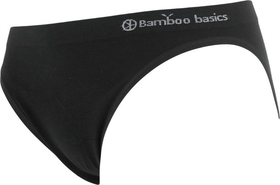 Zwarte Bamboo Basics slip, van de zijkant gezien.