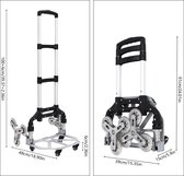 Steekwagen - Trapsteekwagen - Multifunctionele Steekkar - Traploper - Laadvermogen 70/35 kg - Metaal - Professioneel - Opvouwbaar