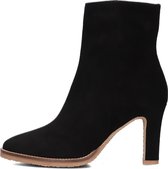 Notre-V 57436 Enkellaarsjes - Enkelboots met rits - Dames - Zwart - Maat 35