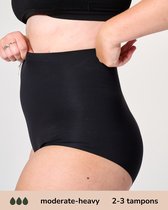 Moodies menstruatie & incontinentie ondergoed - Corrigerende High Waist Hiphugger - moderate/heavy kruisje - zwart- maat XL - period underwear