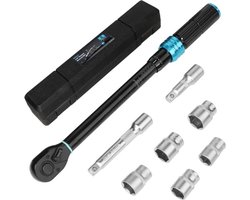 MKSS® Momentsleutel Auto - Fietsgereedschap - Dopsleutelsets - Doppenset - Zwart met Licht Blauw