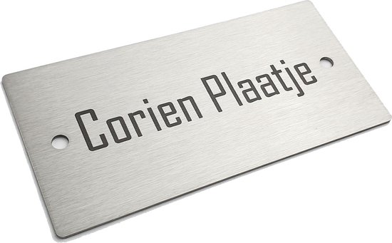 Kirinify – Plaque signalétique en acier inoxydable pour porte d'entrée 12 x 6 cm – Plaque signalétique en acier inoxydable pour boîte aux lettres – Gravure laser permanente – Montage à vis