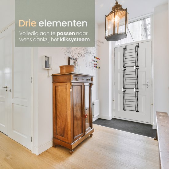 O'DADDY® Schoenenrek - Schoenenkast - Schoenenrek zwart - Schoenenrek deur - Schoenenrek hangend - Hangend schoenenrek - Deur schoenenrek - Hangend schoenenrek deur - Geschikt voor elke deur - 20 x 51 x 182 cm - Zwart