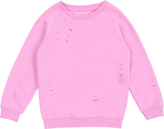 Roze sweatshirt met decoratieve gaten