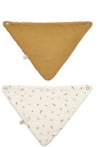 Kave Home - Deya set van 2 katoenen bandana's met mosterd en wit patroon