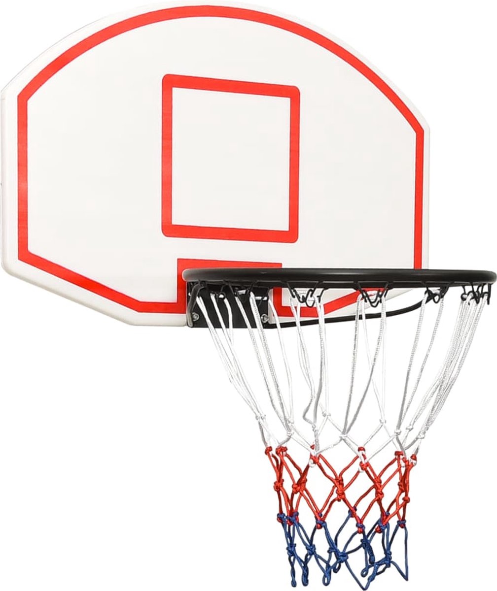 vidaXL Basketbalbord 71x45x2 cm polyetheen wit - Merkloos