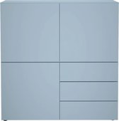 FMD Kast met 3 lades en 3 deuren 99x31,5x101,2 cm blauw