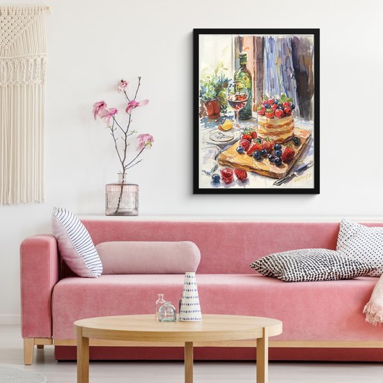 Cadre photo avec poster - Cadre poster 60x80 cm - Posters - Nature morte - Peinture - Abstrait - Coloré - Photo encadrée - Décoration murale de Cuisine - Accessoires de Décoration murale - Décoration murale - Peintures