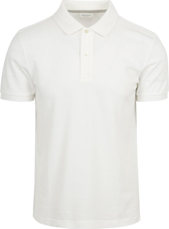Profuomo - Piqué Poloshirt Wit - Modern-fit - Heren Poloshirt Maat M