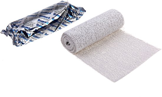 Romed gipsverband 15cm x 3m - 6 rollen Degros - Wit - Gaas verband met Calcium sulfaat (Gips) - Gipsverband van Romed — afbeelding 2