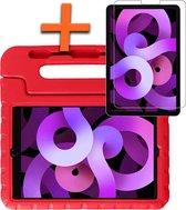 Hoes Geschikt voor iPad Air 2024 (11 inch) Hoes Bumper Kindvriendelijk Kids Case Kinderhoes Met Screenprotector - Hoesje Geschikt voor iPad Air 6 (11 inch) Hoesje Shockproof Cover Hoes - Rood